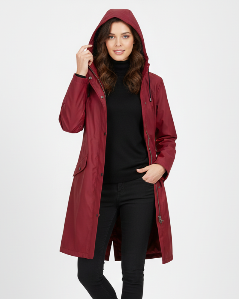 Clyde Women’s Rain Coat – Waterproof Windproof Jacket with Modern Elegant Fit