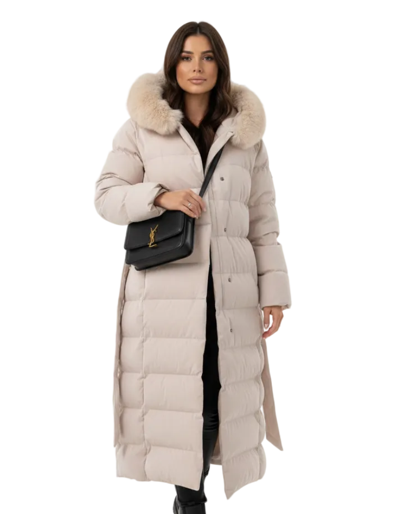 Eleva Women’s Long Winter Coat – Waterproof Hooded Windproof Warm Elegant Jacket