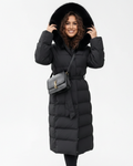 Eleva Women’s Long Winter Coat – Waterproof Hooded Windproof Warm Elegant Jacket