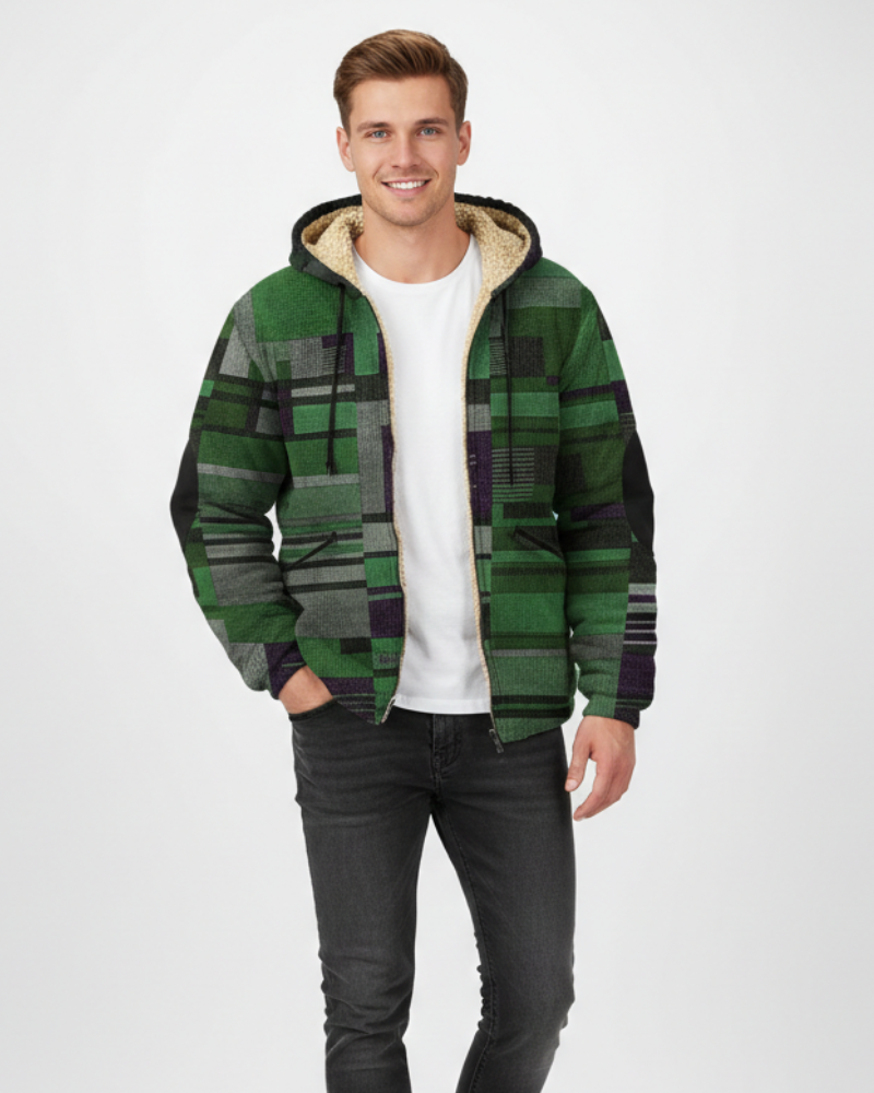 Jameson Men’s Patchwork Hoodie Vest – Soft Fleece Casual Gilet with Hood