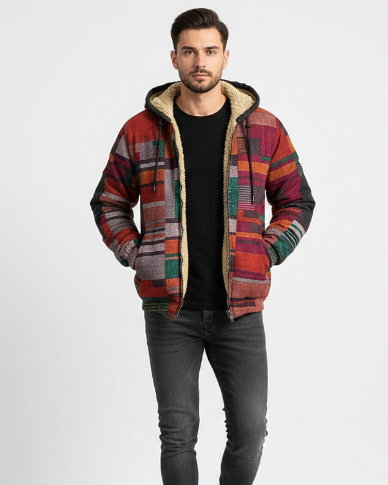 Jameson Men’s Patchwork Hoodie Vest – Soft Fleece Casual Gilet with Hood