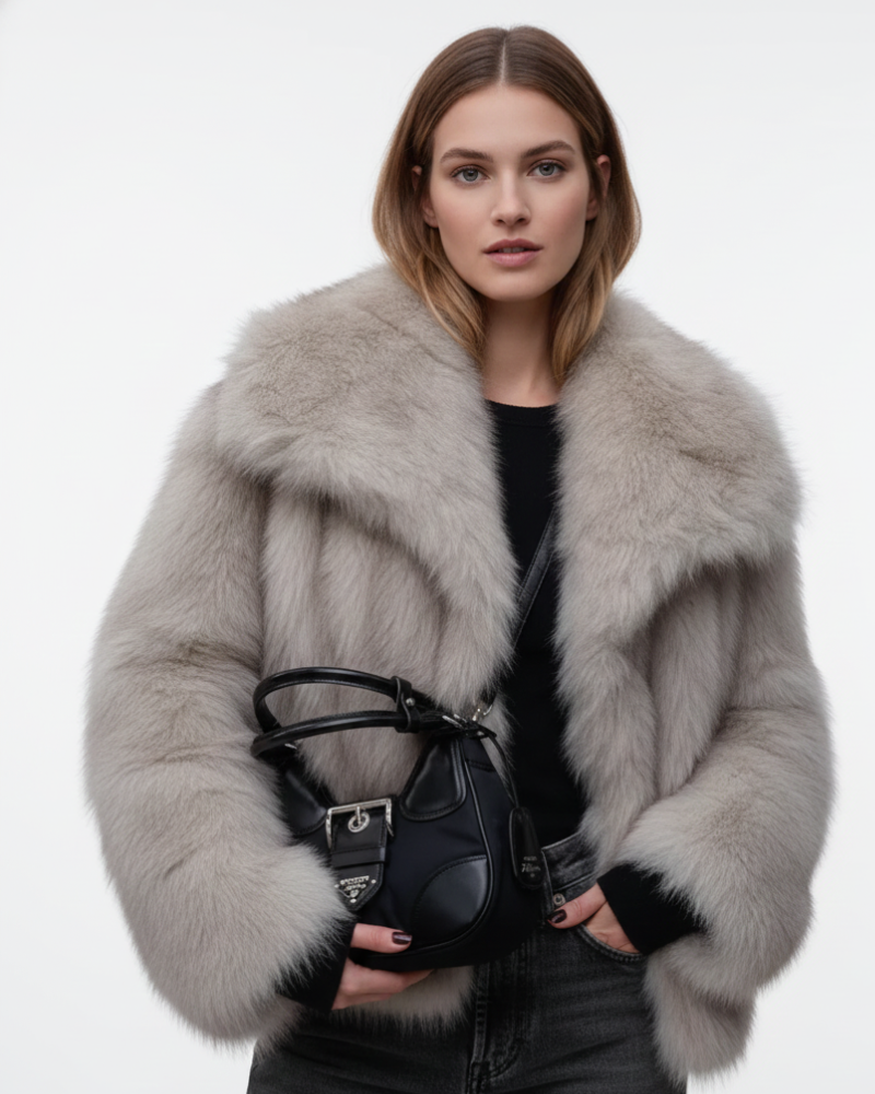 Julien Women’s Faux Fur Coat – Warm Elegant Winter Jacket with Relaxed Chic Fit