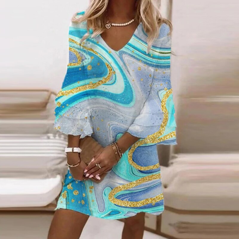 Anaïs Women’s Printed Dress – Elegant Flattering Midi Dress with Comfortable Fit