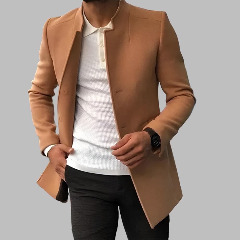 Alain Men’s Wool Coat – Elegant Tailored Winter Overcoat with Modern Classic Fit