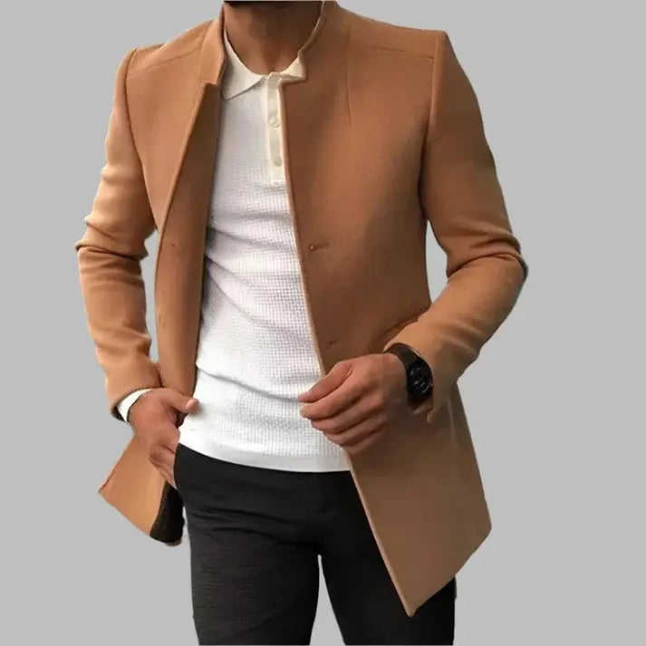 Alain Men’s Wool Coat – Elegant Tailored Winter Overcoat with Modern Classic Fit