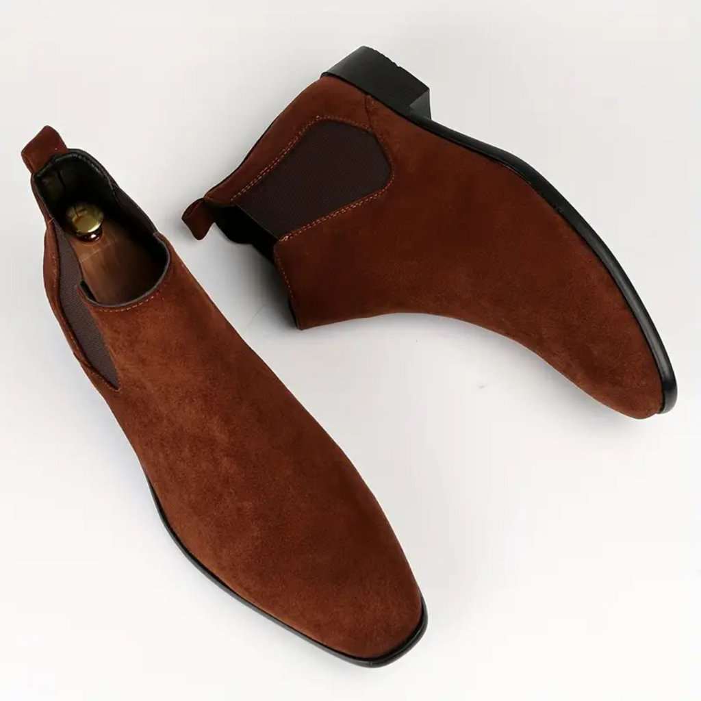 Luis Men’s Chelsea Boots – Premium Leather Ankle Boots with Elastic Side Panels