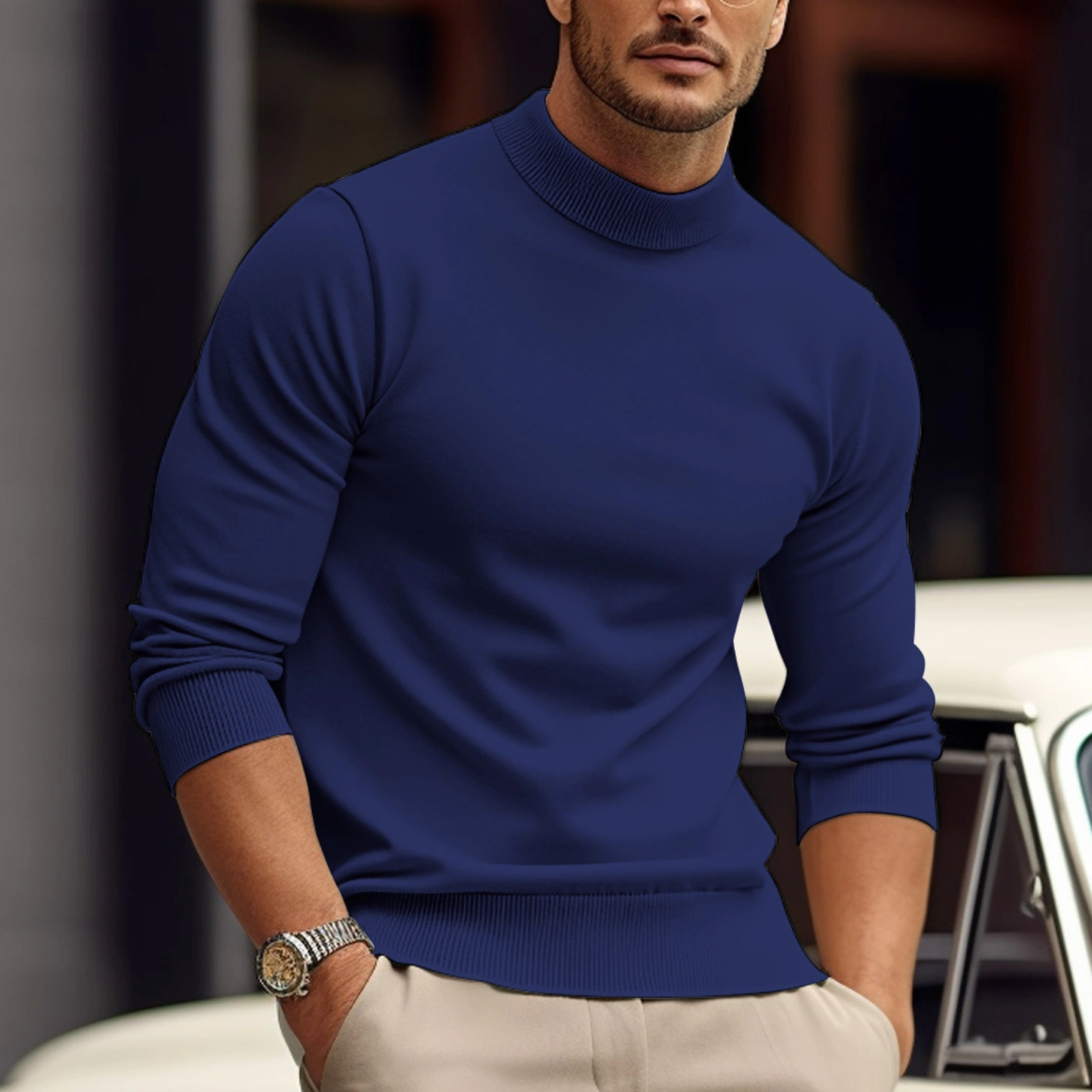 Leonardo Men’s Turtleneck Sweater – Slim Fit Knit Jumper in Soft Breathable Fabric