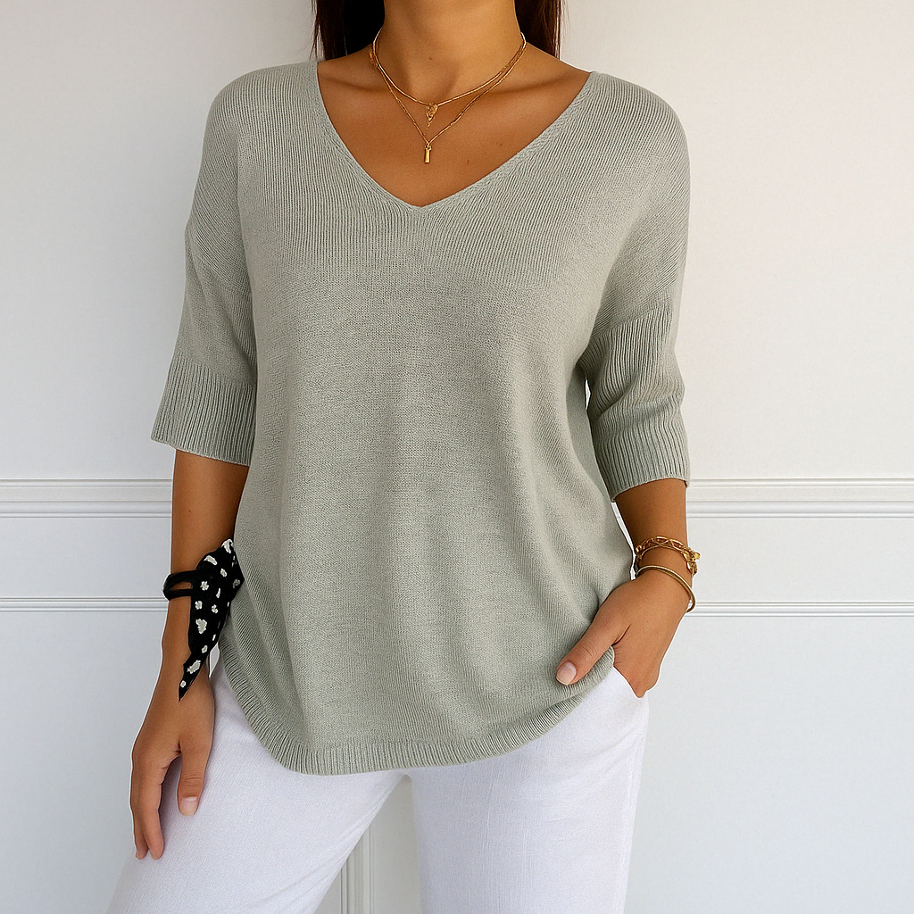 Coraline Women’s V-Neck Jumper – Soft Fine Knit Sweater with Elegant Slim Fit