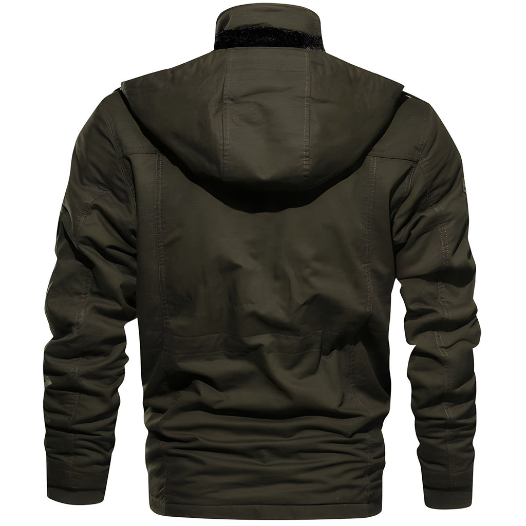 Logan Men’s Military Jacket – Waterproof Fleece-Lined Coat with Adjustable Fit