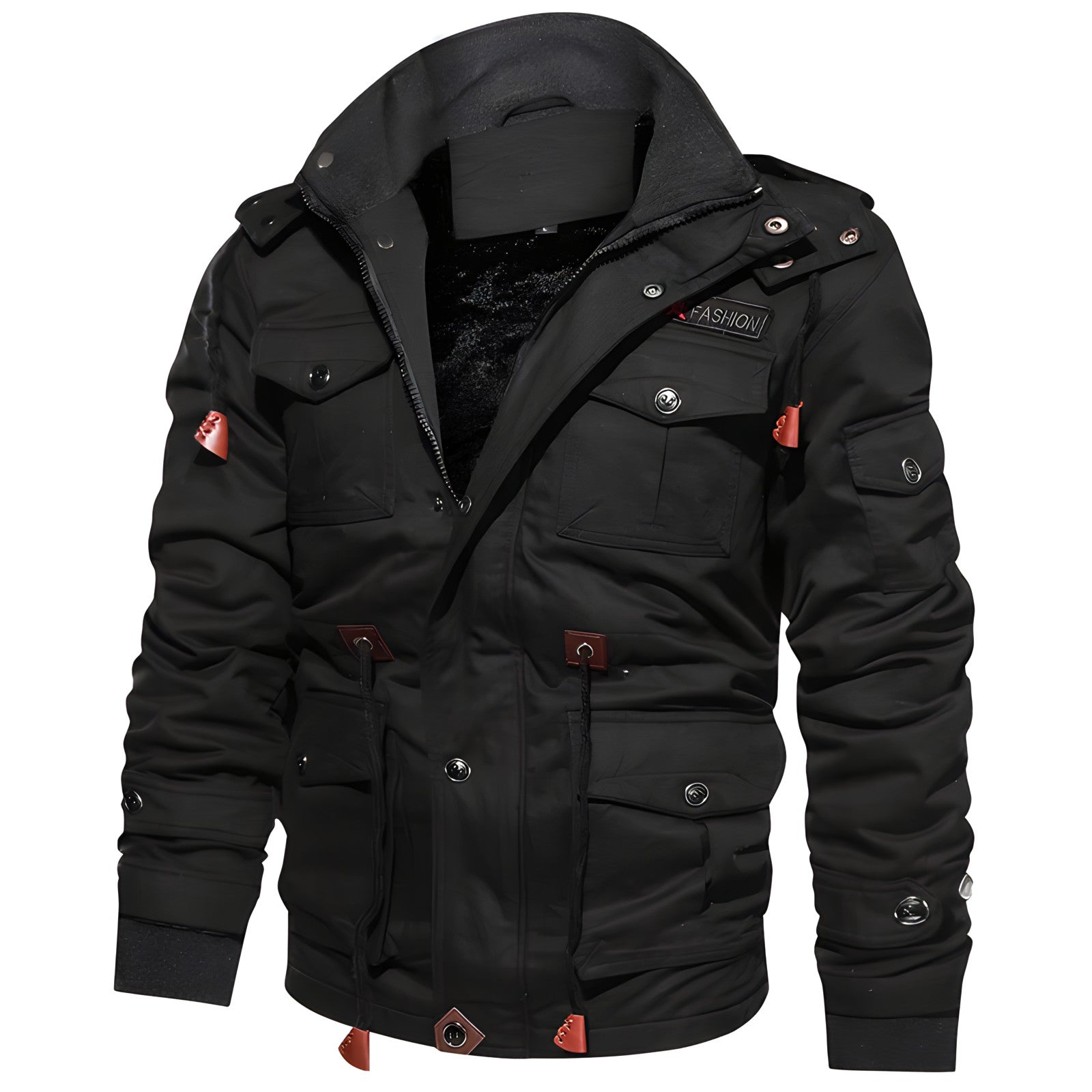 Logan Men’s Military Jacket – Waterproof Fleece-Lined Coat with Adjustable Fit