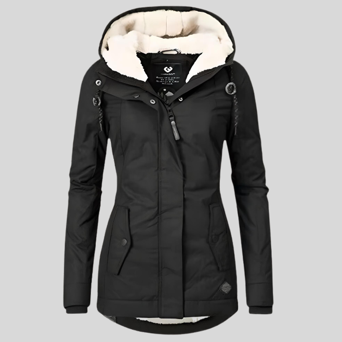 Celine Women’s Long Winter Parka – Faux Fur Lined Waterproof Coat with Hood