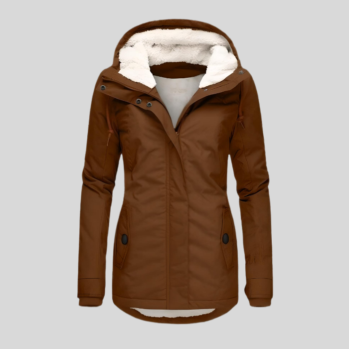Celine Women’s Long Winter Parka – Faux Fur Lined Waterproof Coat with Hood