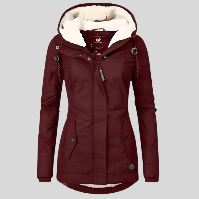 Celine Women’s Long Winter Parka – Faux Fur Lined Waterproof Coat with Hood