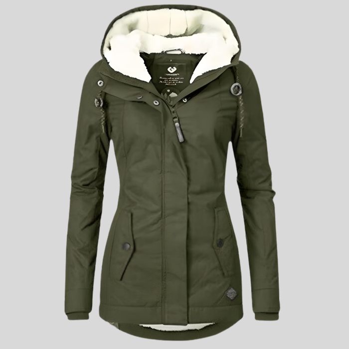 Celine Women’s Long Winter Parka – Faux Fur Lined Waterproof Coat with Hood