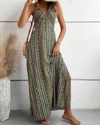 Amelia Women's Bohemian Maxi Dress – Sleeveless V-Neck Summer Beach Dress
