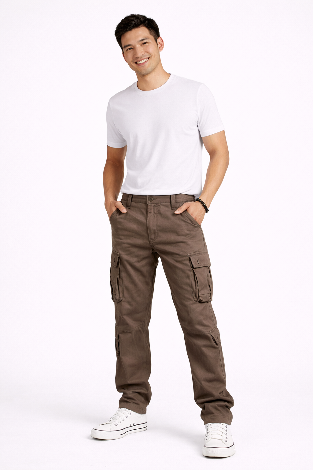 James Men's Cargo Trousers – Breathable Cotton Workwear Pants with Utility Pockets