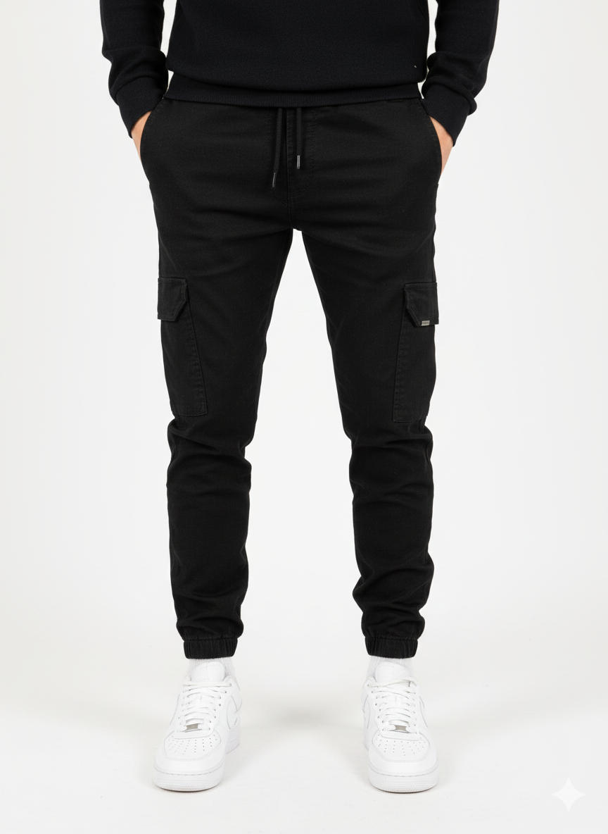 Mariano Men’s Cargo Trousers – Slim Fit Jogger Pants with Elastic Waist & Pockets