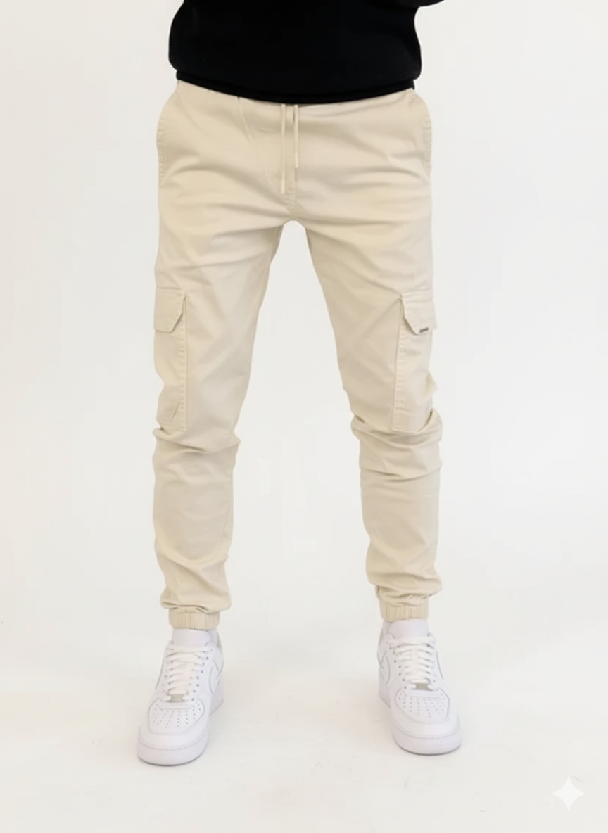 Mariano Men’s Cargo Trousers – Slim Fit Jogger Pants with Elastic Waist & Pockets