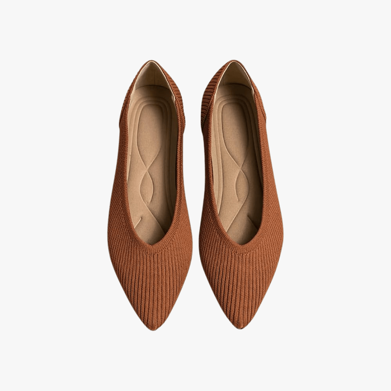 Emily Women’s Knit Ballet Flats – Pointed Toe Comfort Shoes with Arch Support