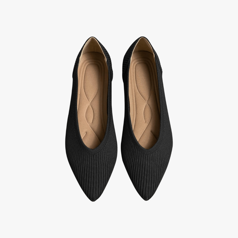 Emily Women’s Knit Ballet Flats – Pointed Toe Comfort Shoes with Arch Support