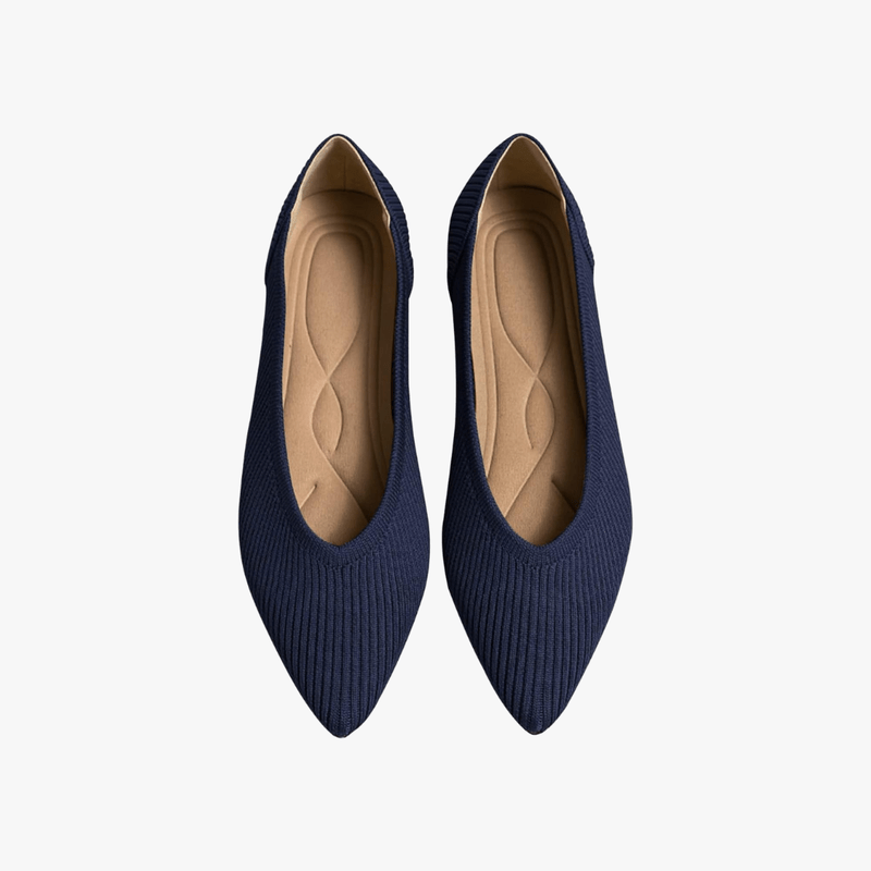 Emily Women’s Knit Ballet Flats – Pointed Toe Comfort Shoes with Arch Support