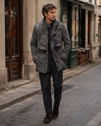 Shon Men’s Vintage Leather Jacket – Retro Zip-Up Coat with Warm Soft Lining