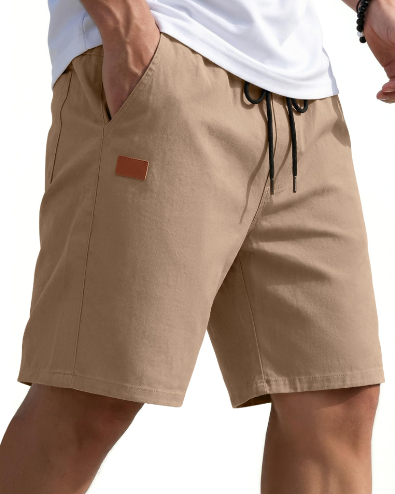 Lucas Men's Chino Shorts – Stretch Cotton Drawstring Summer Shorts with Pockets