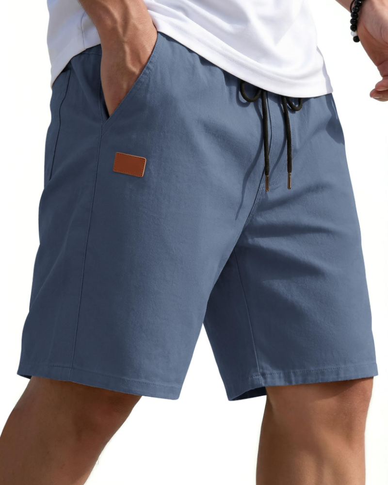 Lucas Men's Chino Shorts – Stretch Cotton Drawstring Summer Shorts with Pockets