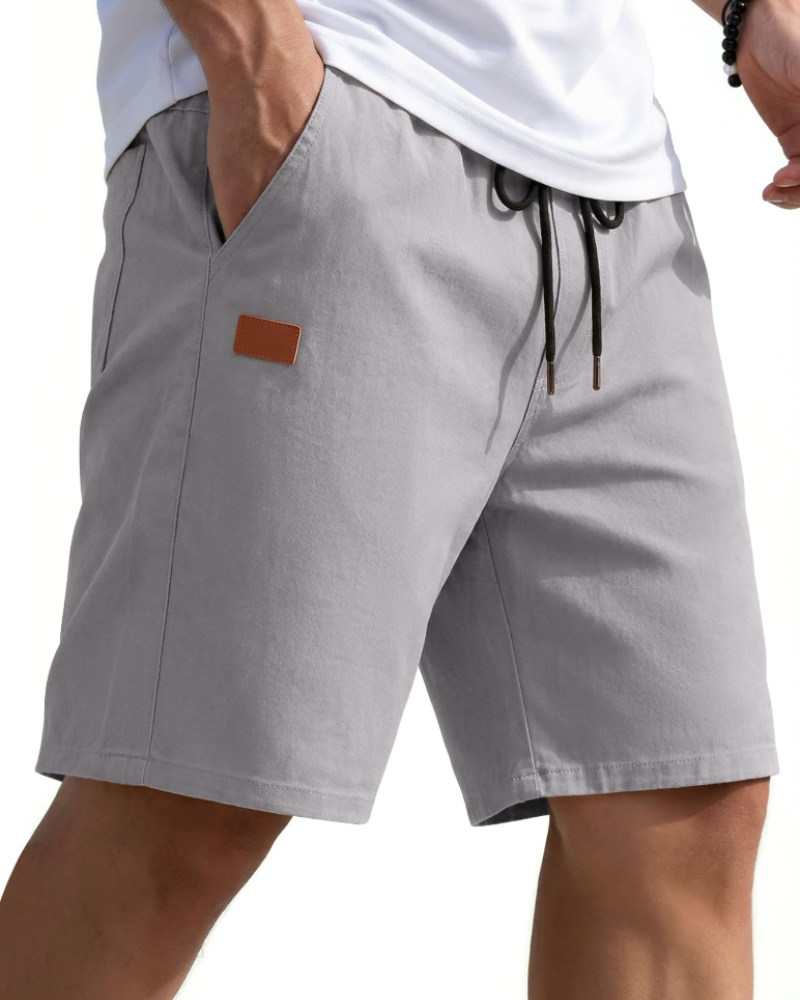 Lucas Men's Chino Shorts – Stretch Cotton Drawstring Summer Shorts with Pockets