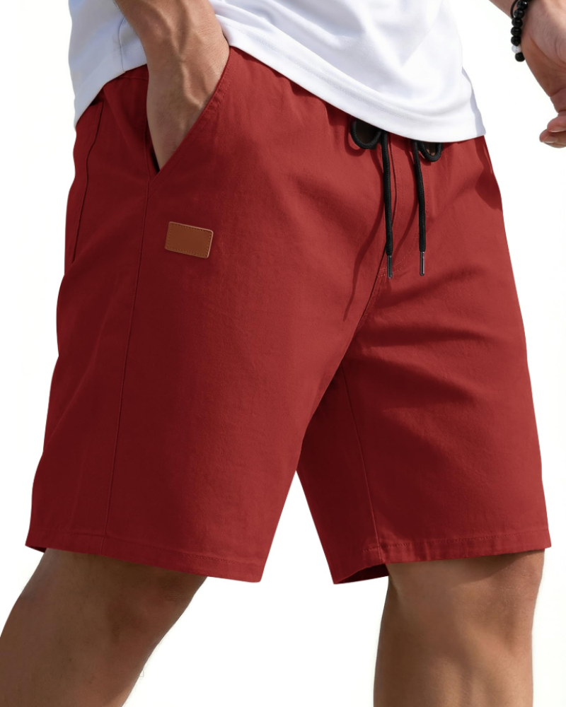 Lucas Men's Chino Shorts – Stretch Cotton Drawstring Summer Shorts with Pockets