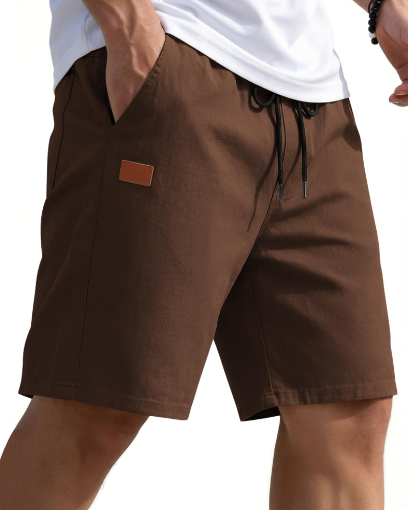 Lucas Men's Chino Shorts – Stretch Cotton Drawstring Summer Shorts with Pockets