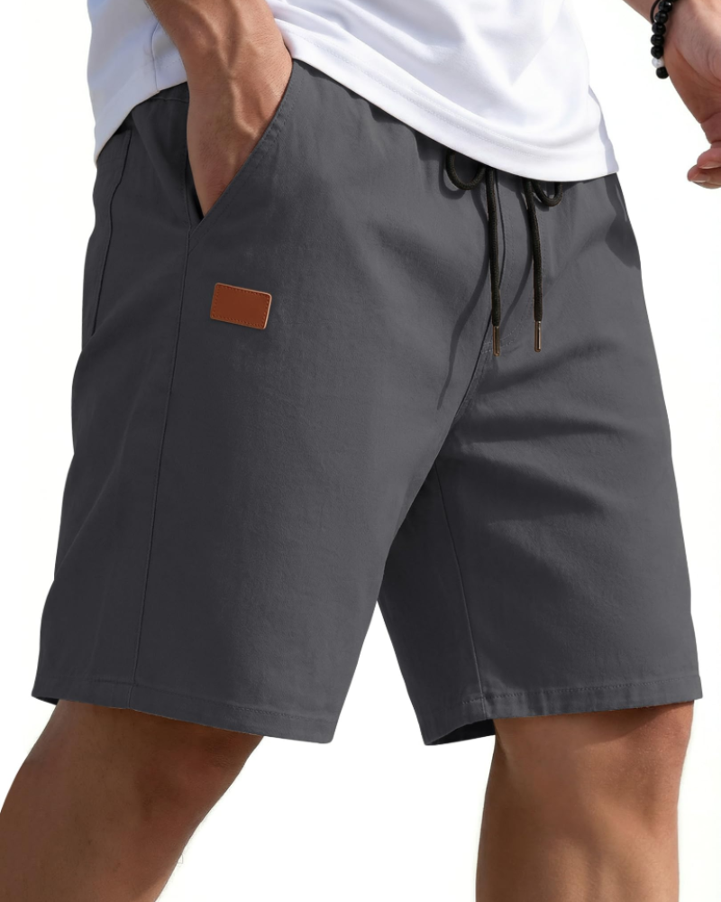 Lucas Men's Chino Shorts – Stretch Cotton Drawstring Summer Shorts with Pockets