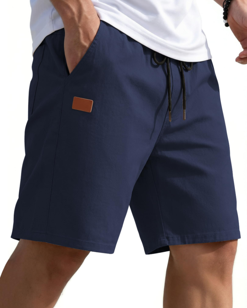 Lucas Men's Chino Shorts – Stretch Cotton Drawstring Summer Shorts with Pockets