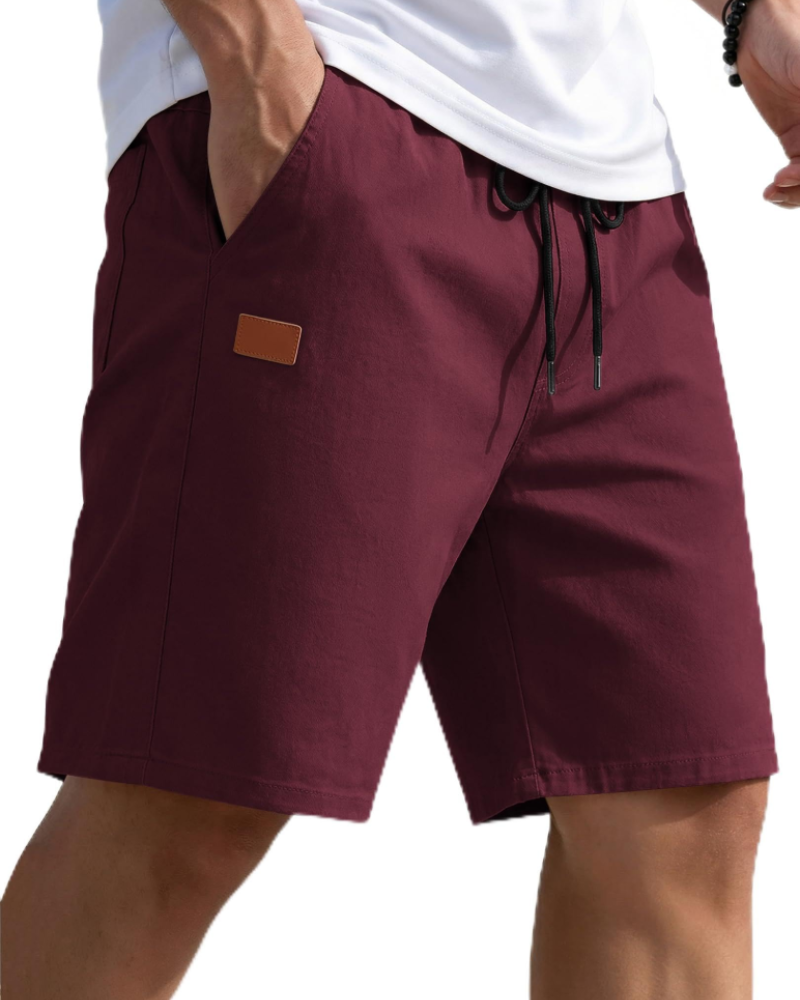 Lucas Men's Chino Shorts – Stretch Cotton Drawstring Summer Shorts with Pockets
