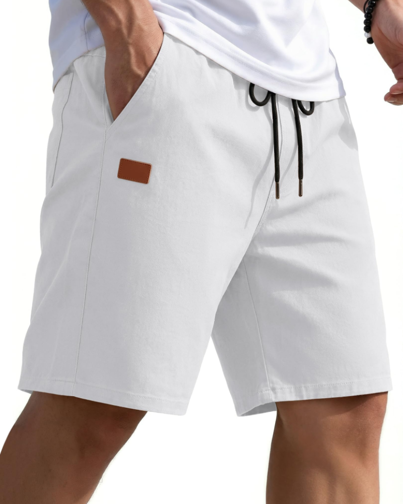 Lucas Men's Chino Shorts – Stretch Cotton Drawstring Summer Shorts with Pockets