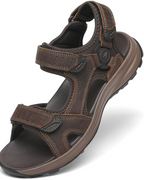 Logan Men's Hiking Sandals – Leather Open Toe Outdoor Sport Sandals