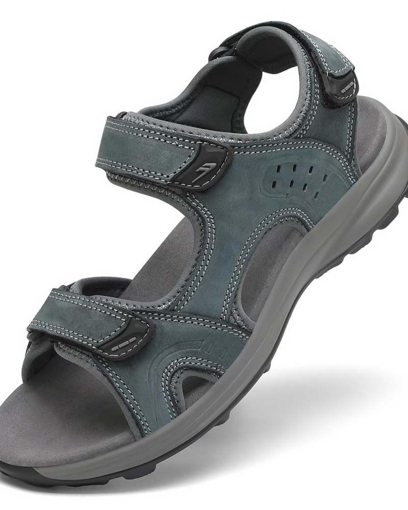 Logan Men's Hiking Sandals – Leather Open Toe Outdoor Sport Sandals