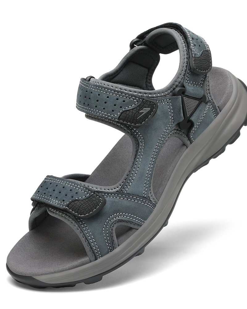 Logan Men's Hiking Sandals – Leather Open Toe Outdoor Sport Sandals