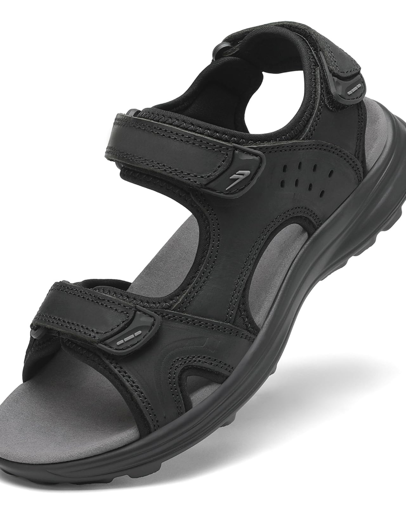 Logan Men's Hiking Sandals – Leather Open Toe Outdoor Sport Sandals