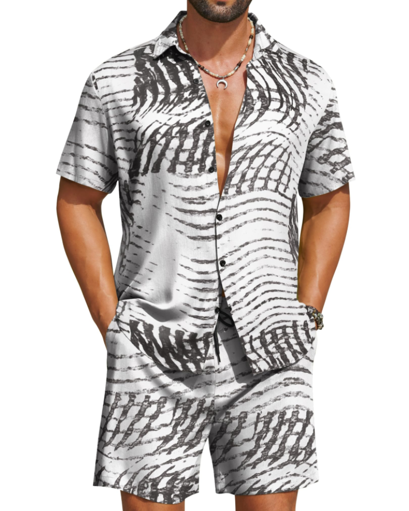 Mason Men's Hawaiian Set – Tropical Floral Shirt & Shorts Summer Outfit