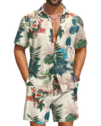 Mason Men's Hawaiian Set – Tropical Floral Shirt & Shorts Summer Outfit