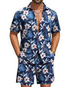 Mason Men's Hawaiian Set – Tropical Floral Shirt & Shorts Summer Outfit