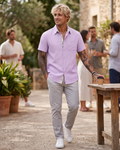 Ethan Men’s Short Sleeve Shirt – Lightweight Casual Summer Beach Shirt with Pocket