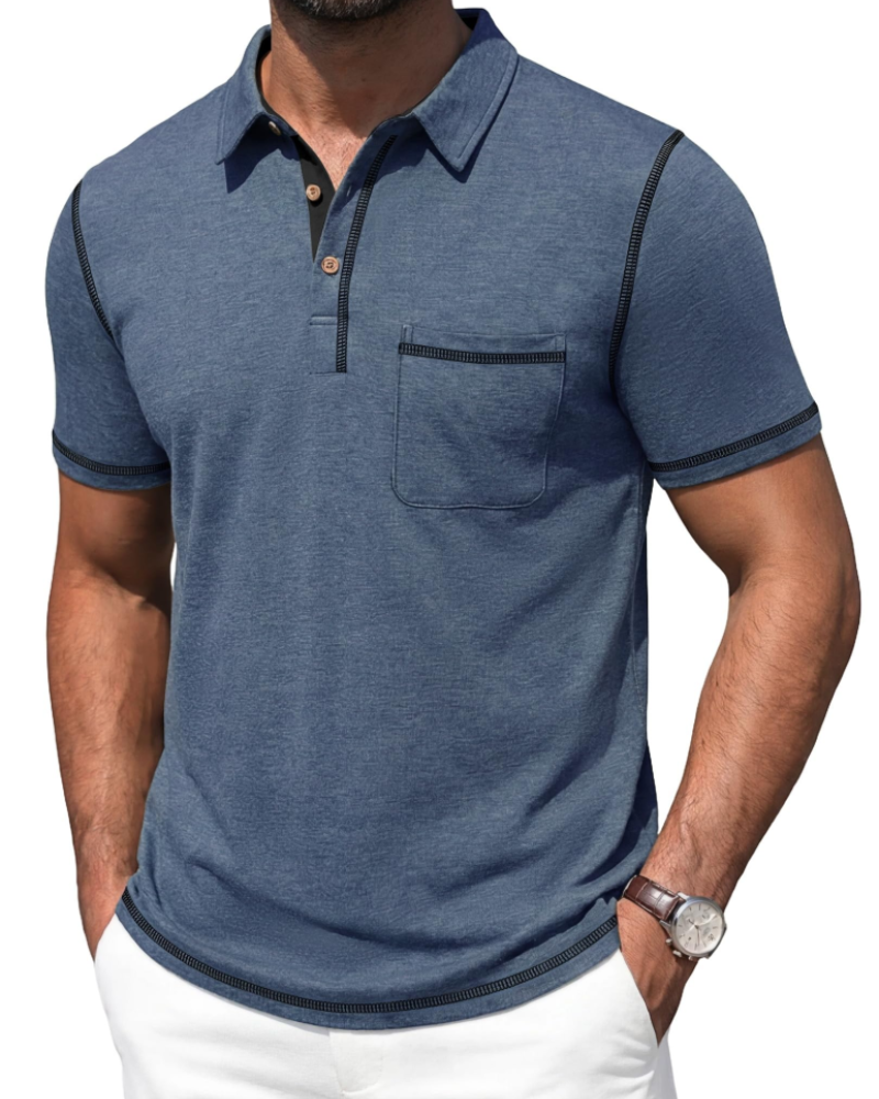 Ryan Men's Cotton Polo Shirt – Lightweight Short Sleeve Golf Polo with Pocket