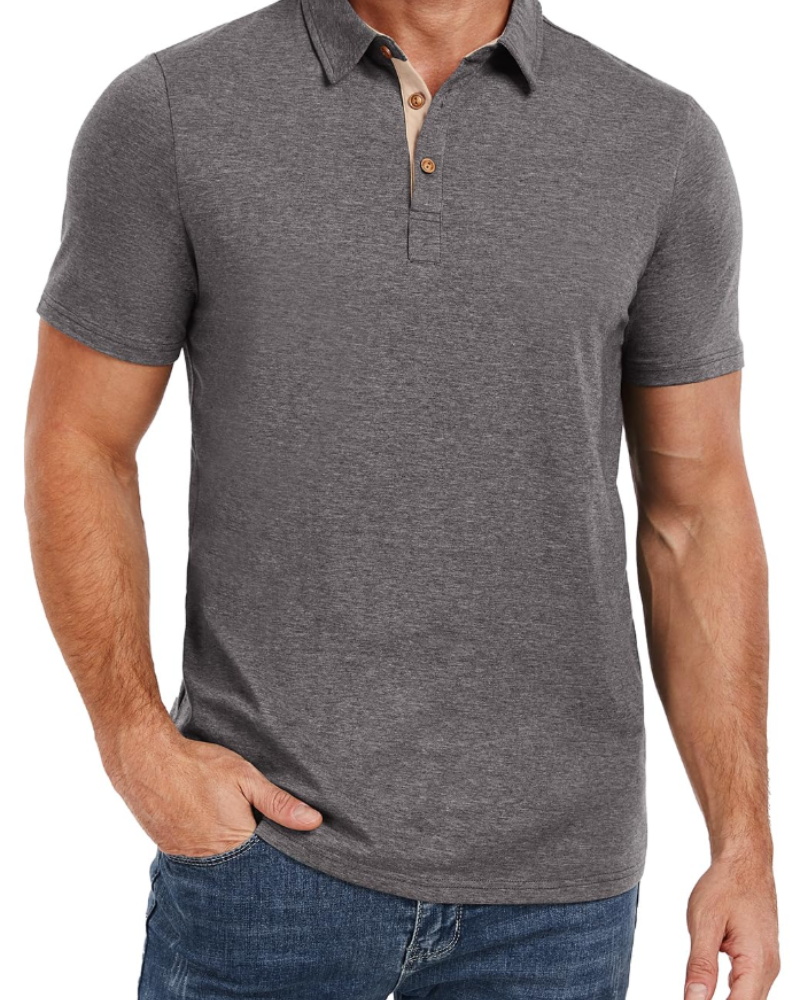 Ethan Men's Cotton Polo Shirt – Breathable Short Sleeve Golf Polo