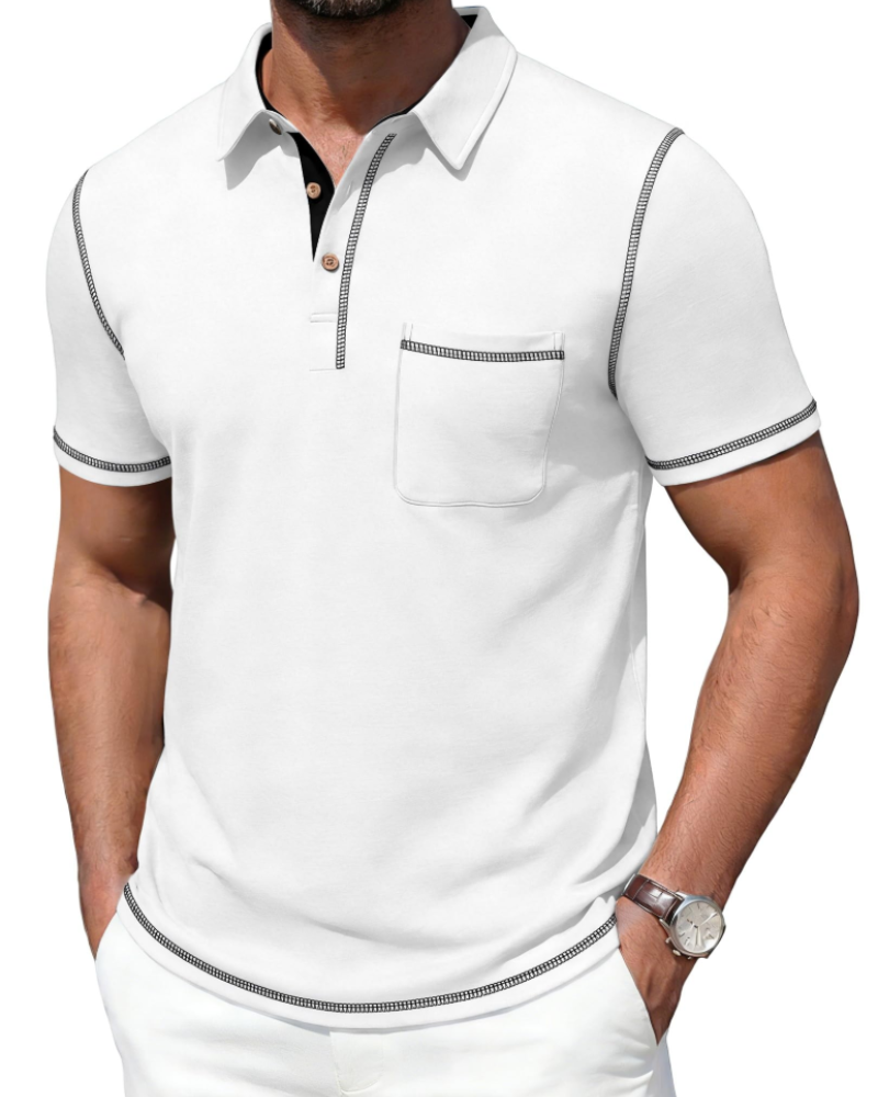 Ryan Men's Cotton Polo Shirt – Lightweight Short Sleeve Golf Polo with Pocket