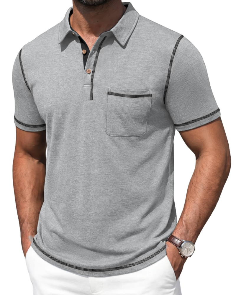 Ryan Men's Cotton Polo Shirt – Lightweight Short Sleeve Golf Polo with Pocket