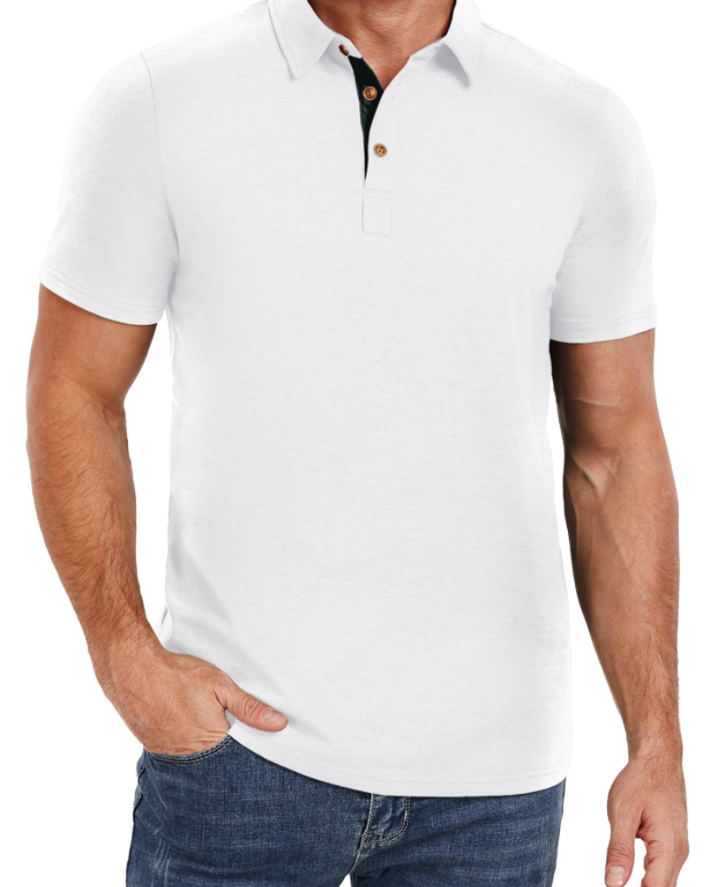 Ethan Men's Cotton Polo Shirt – Breathable Short Sleeve Golf Polo