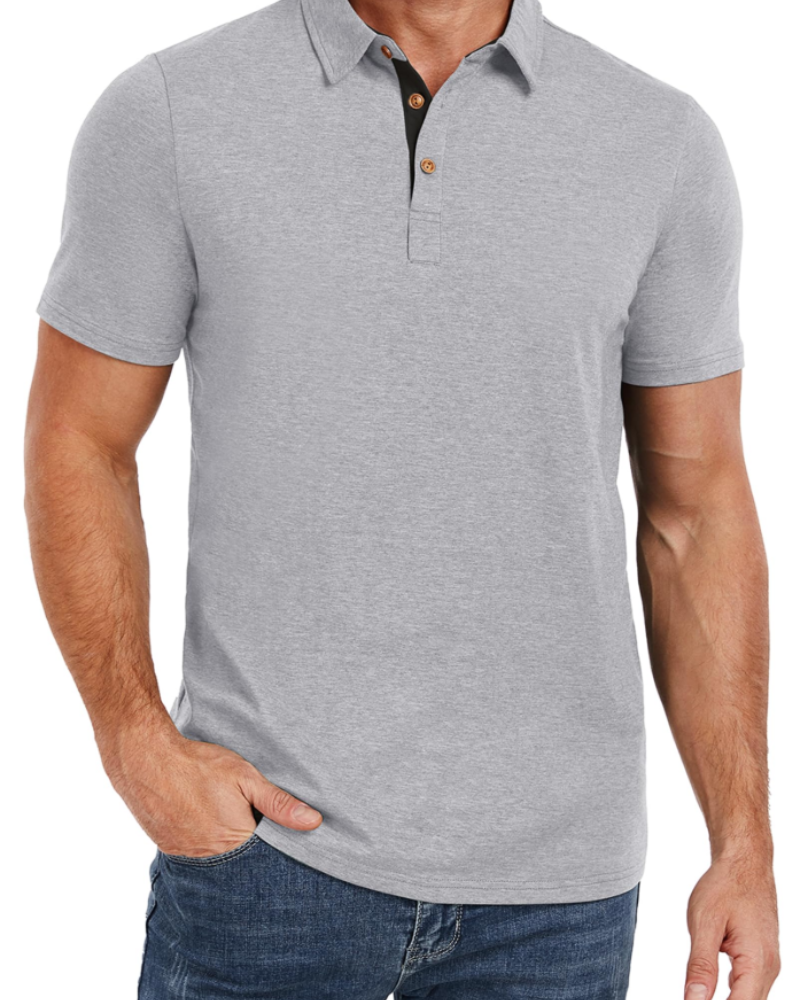Ethan Men's Cotton Polo Shirt – Breathable Short Sleeve Golf Polo