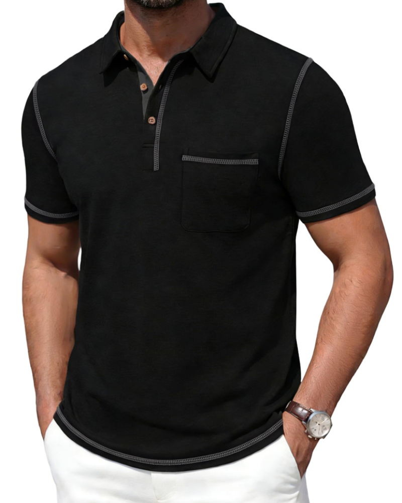Ryan Men's Cotton Polo Shirt – Lightweight Short Sleeve Golf Polo with Pocket